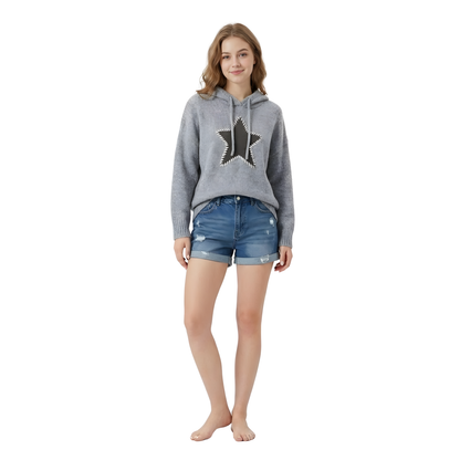 Stitched Star Hoodie Sweater