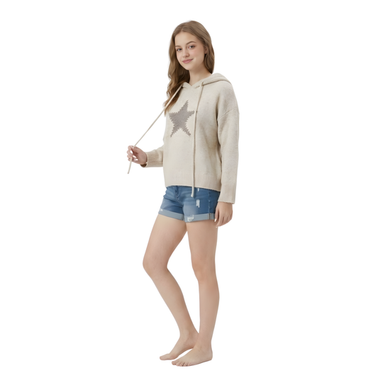 Stitched Star Hoodie Sweater