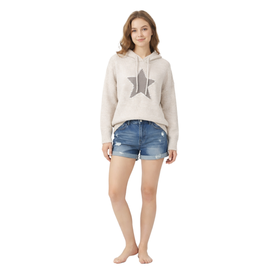 Stitched Star Hoodie Sweater