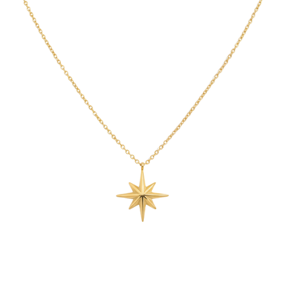 Eight-Point Star Gold Pendant Necklace