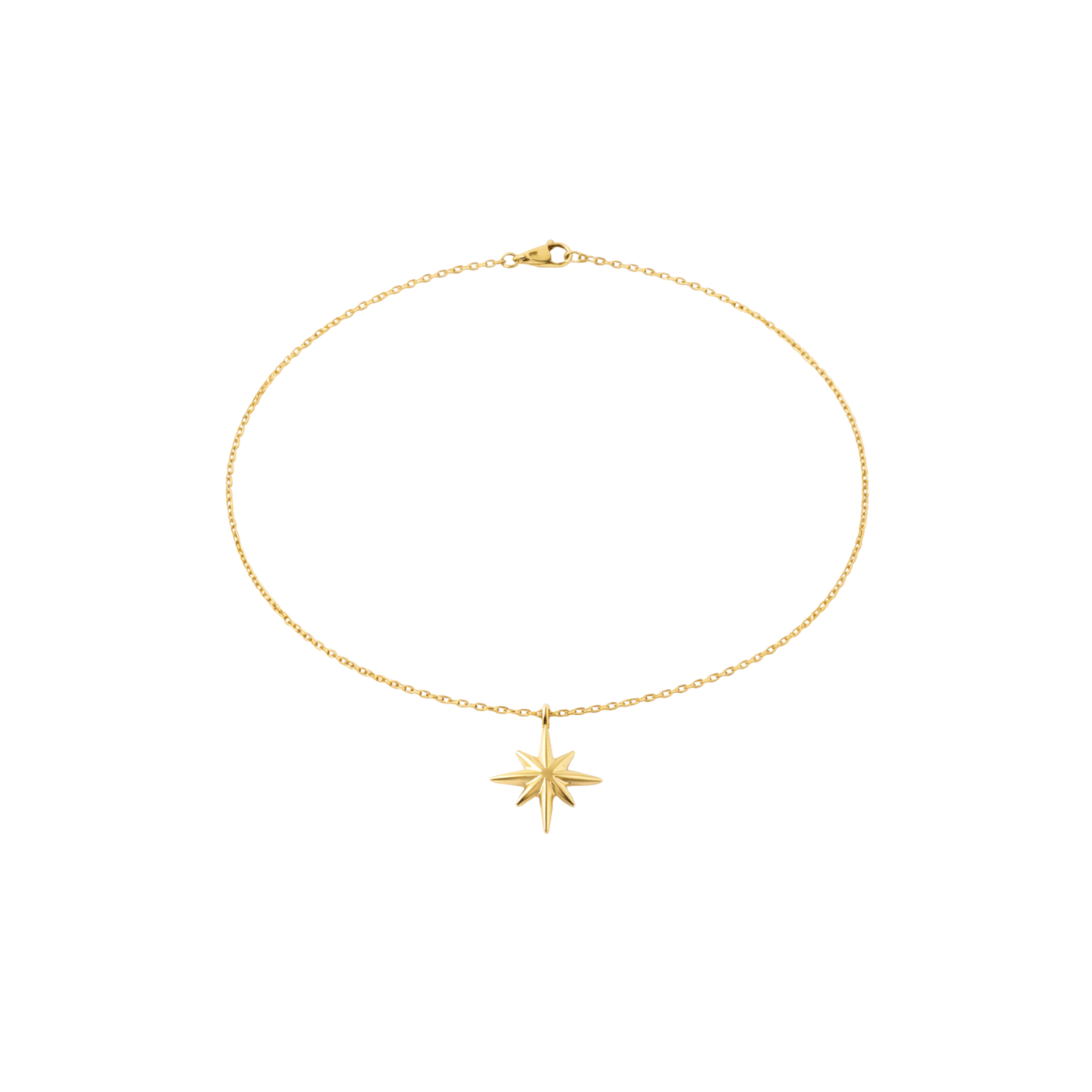 Eight-Point Star Gold Pendant Necklace