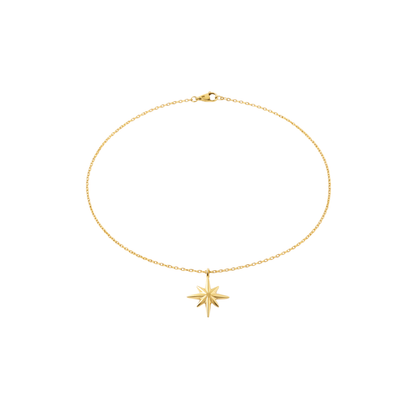 Eight-Point Star Gold Pendant Necklace