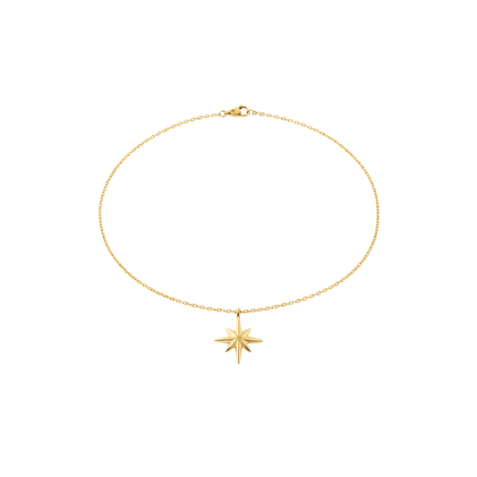 Eight-Point Star Gold Pendant Necklace