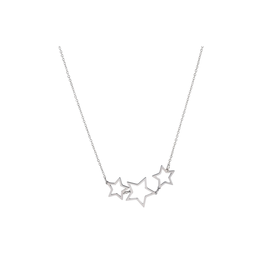 Triple Hollow Star Necklace