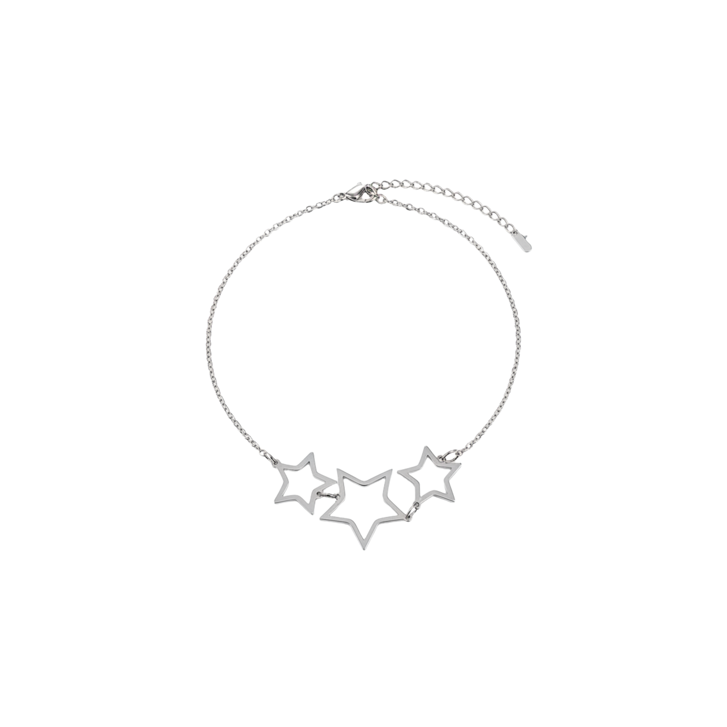 Triple Hollow Star Necklace