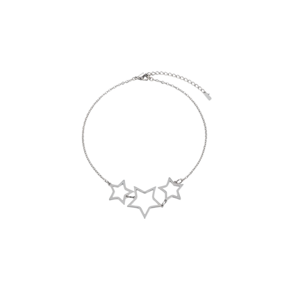 Triple Hollow Star Necklace