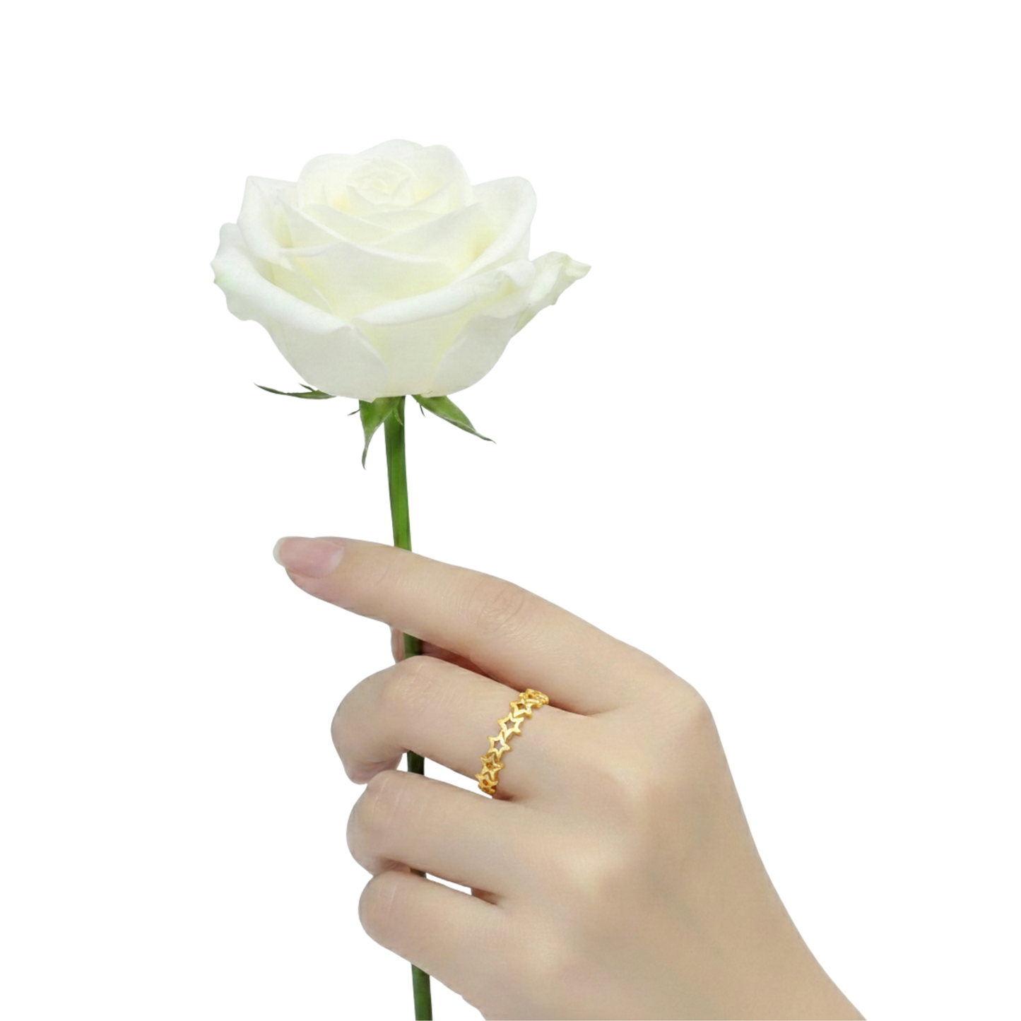 Stella Hollow Star Band Ring