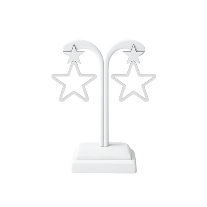 Minimalist Double Star Outline Earrings