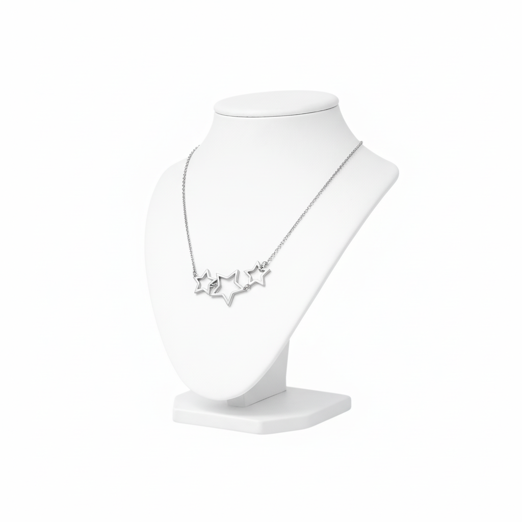 Triple Hollow Star Necklace