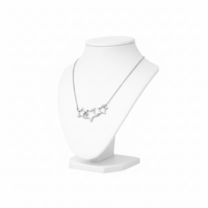 Triple Hollow Star Necklace
