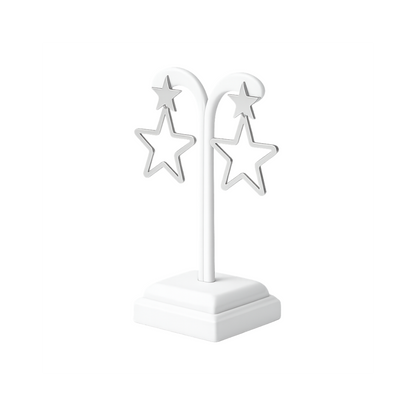 Minimalist Double Star Outline Earrings
