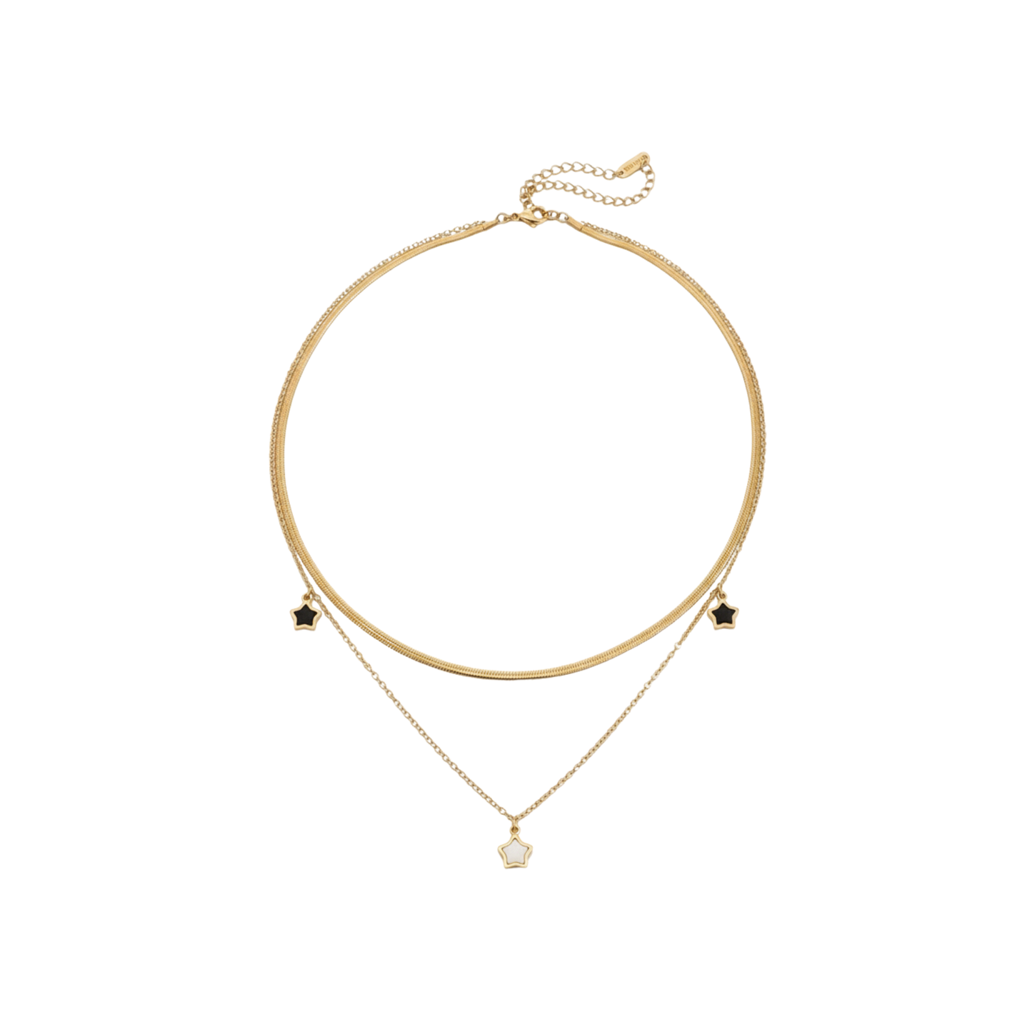 Layered Star Charm Gold Necklace