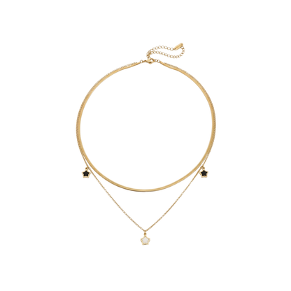Layered Star Charm Gold Necklace
