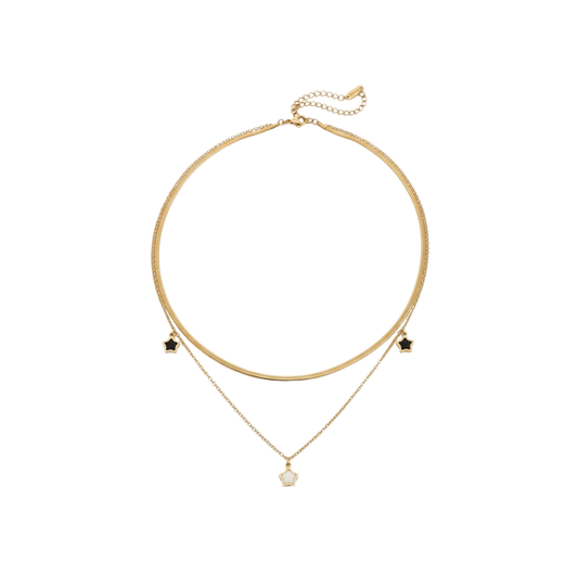 Layered Star Charm Gold Necklace