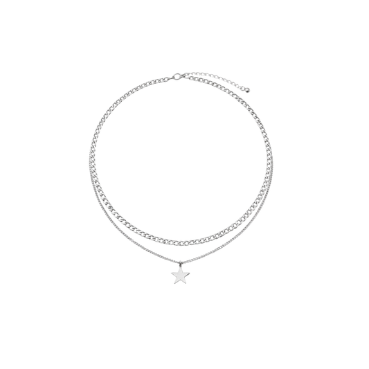 Layered Star Pendant Necklace for Men