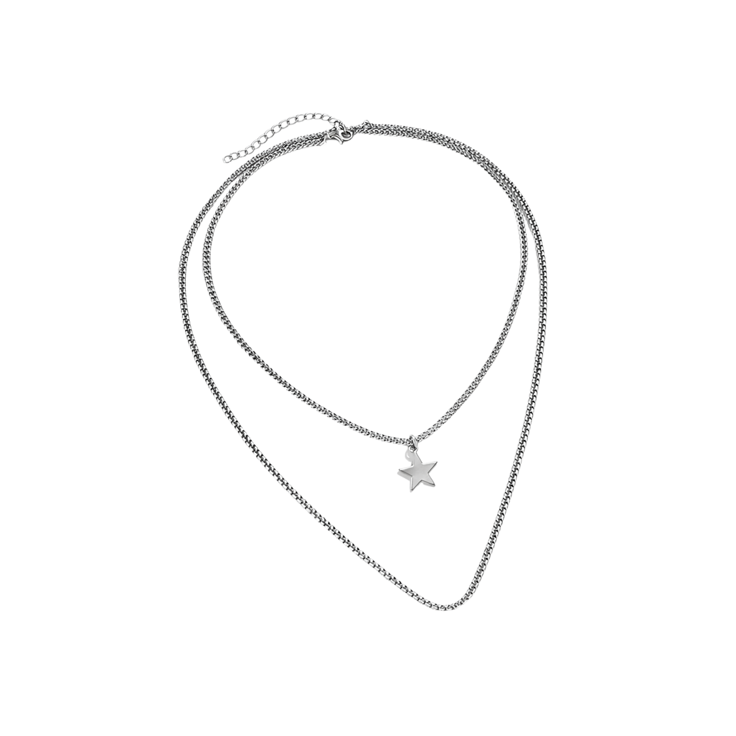 Layered Star Chain Necklace for Men