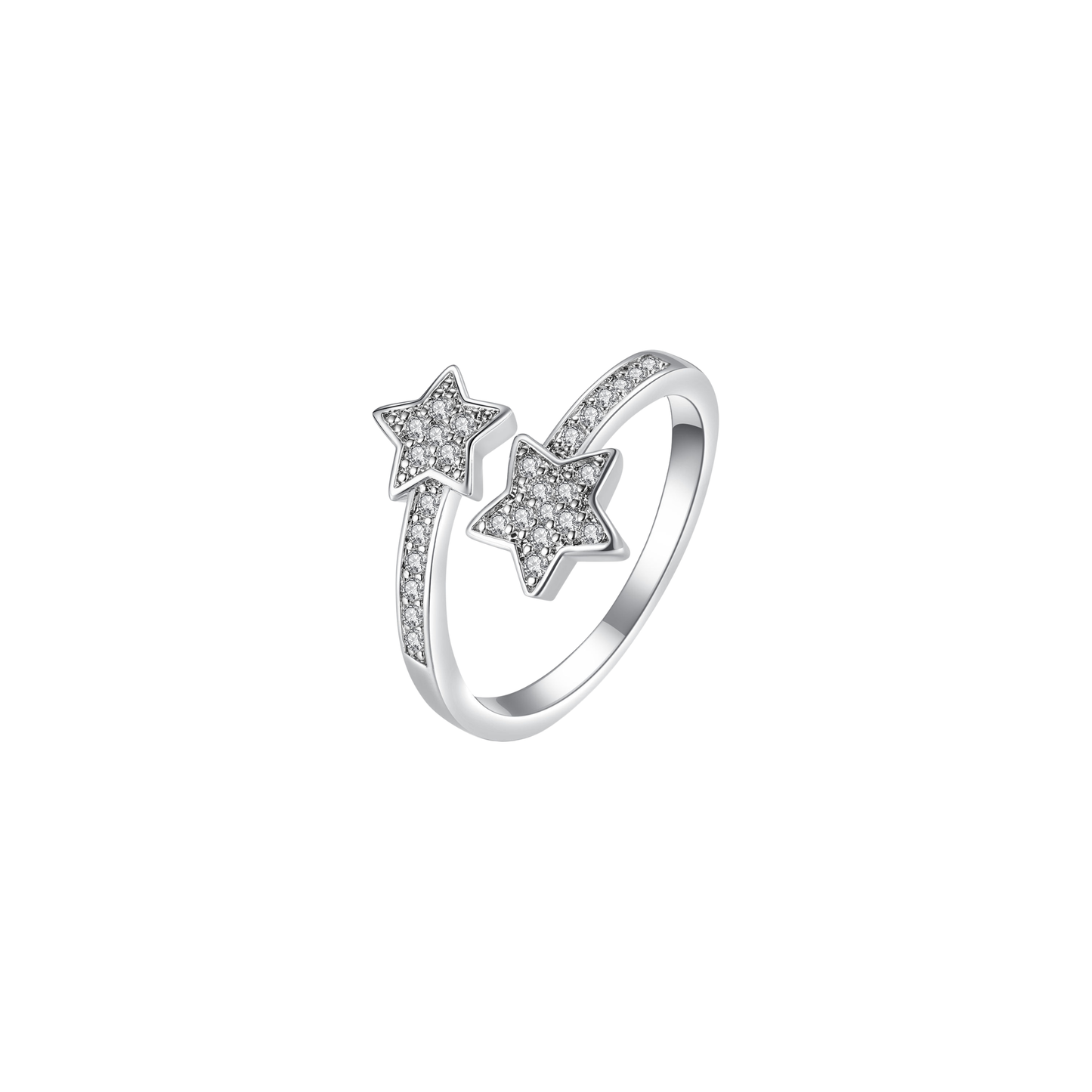 Twin Star Pavé Open Ring