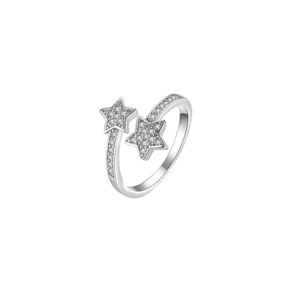 Twin Star Pavé Open Ring