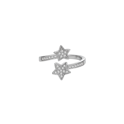 Twin Star Pavé Open Ring