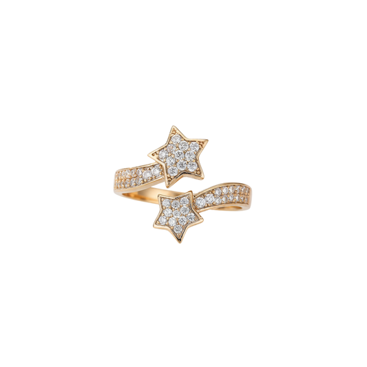 Twin Star Pavé Open Ring