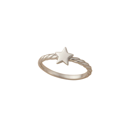 Celeste Point Star Twisted Ring – 925 Sterling Silver