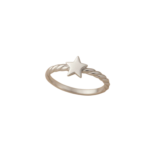 Celeste Point Star Twisted Ring – 925 Sterling Silver