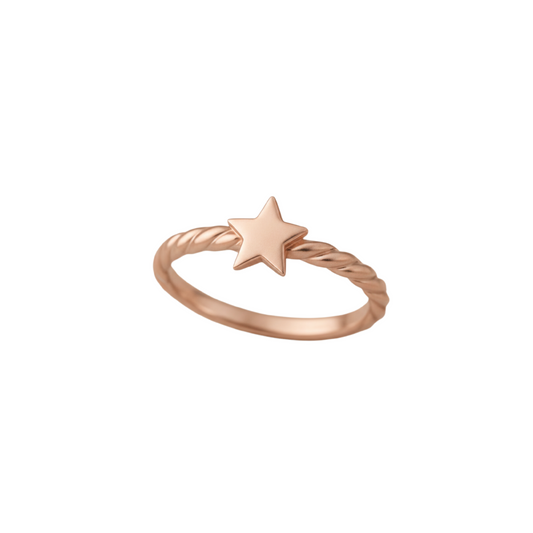 Celeste Point Star Twisted Ring – 925 Sterling Silver
