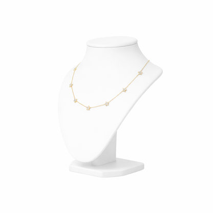 CZ Star Choker Necklace gold