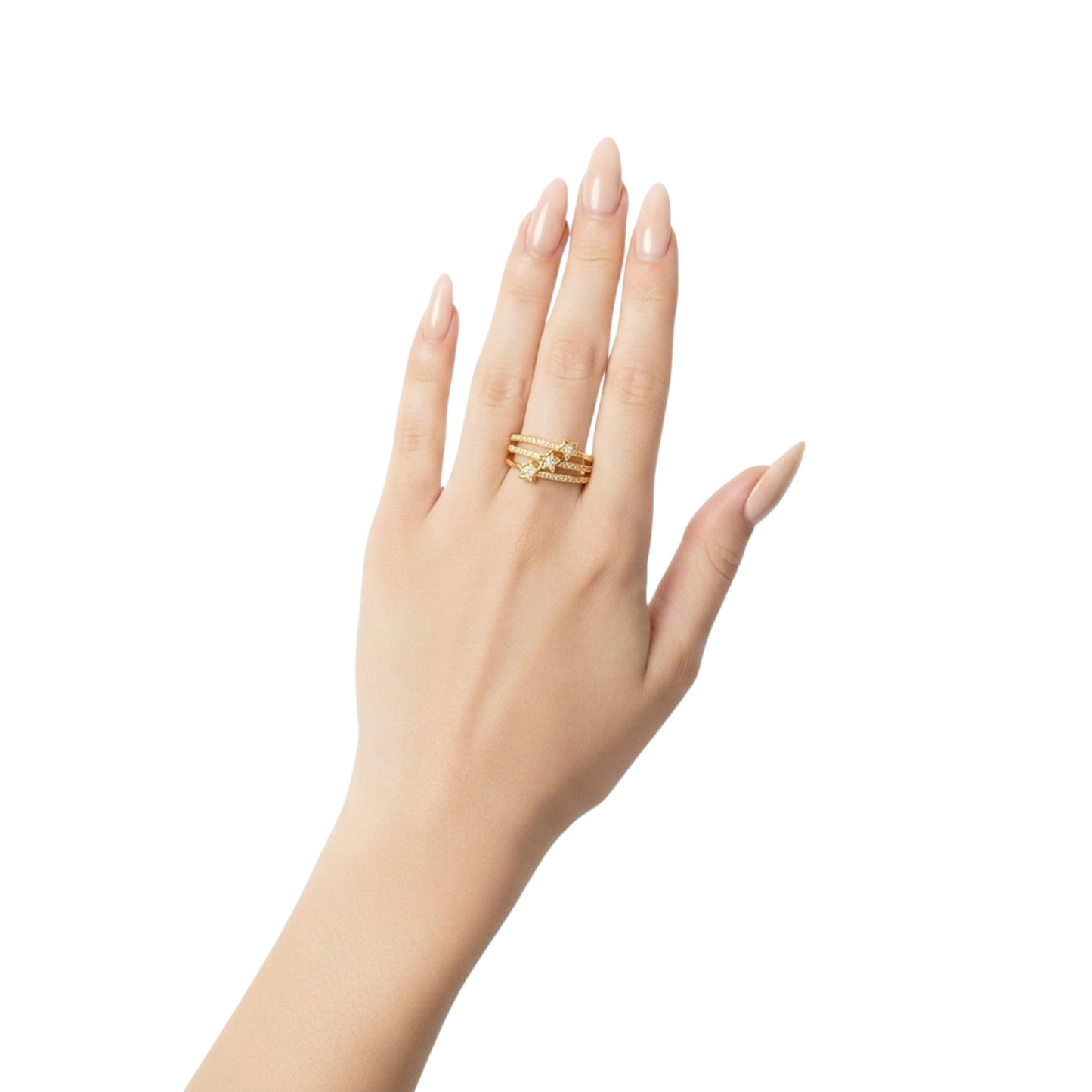 Aurora Triple Star Zircon Ring