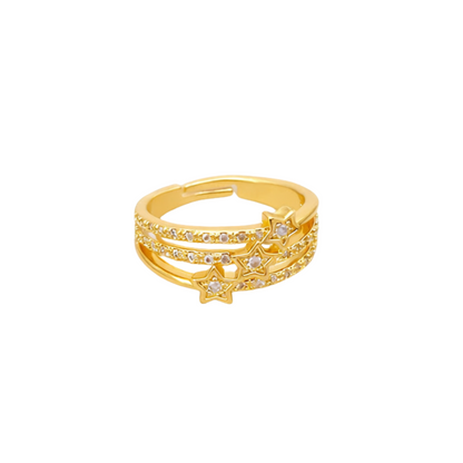 Aurora Triple Star Zircon Ring