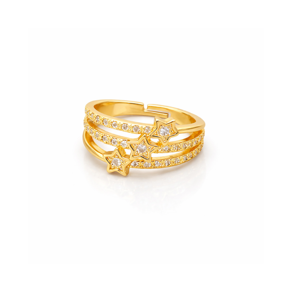 Aurora Triple Star Zircon Ring