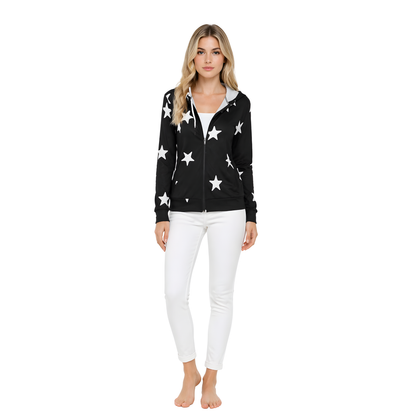 Star Print Cozy Hoodie