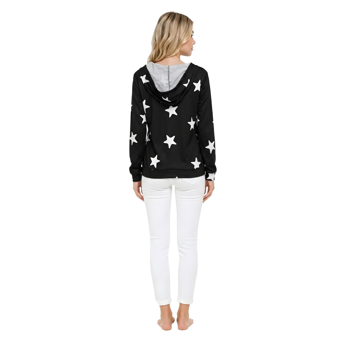 Star Print Cozy Hoodie