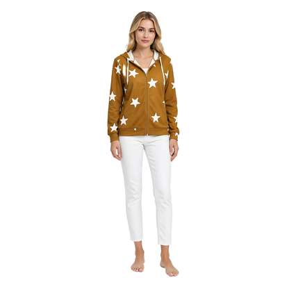 Star Print Cozy Hoodie