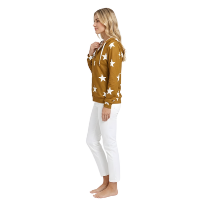 Star Print Cozy Hoodie