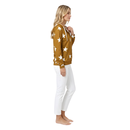 Star Print Cozy Hoodie
