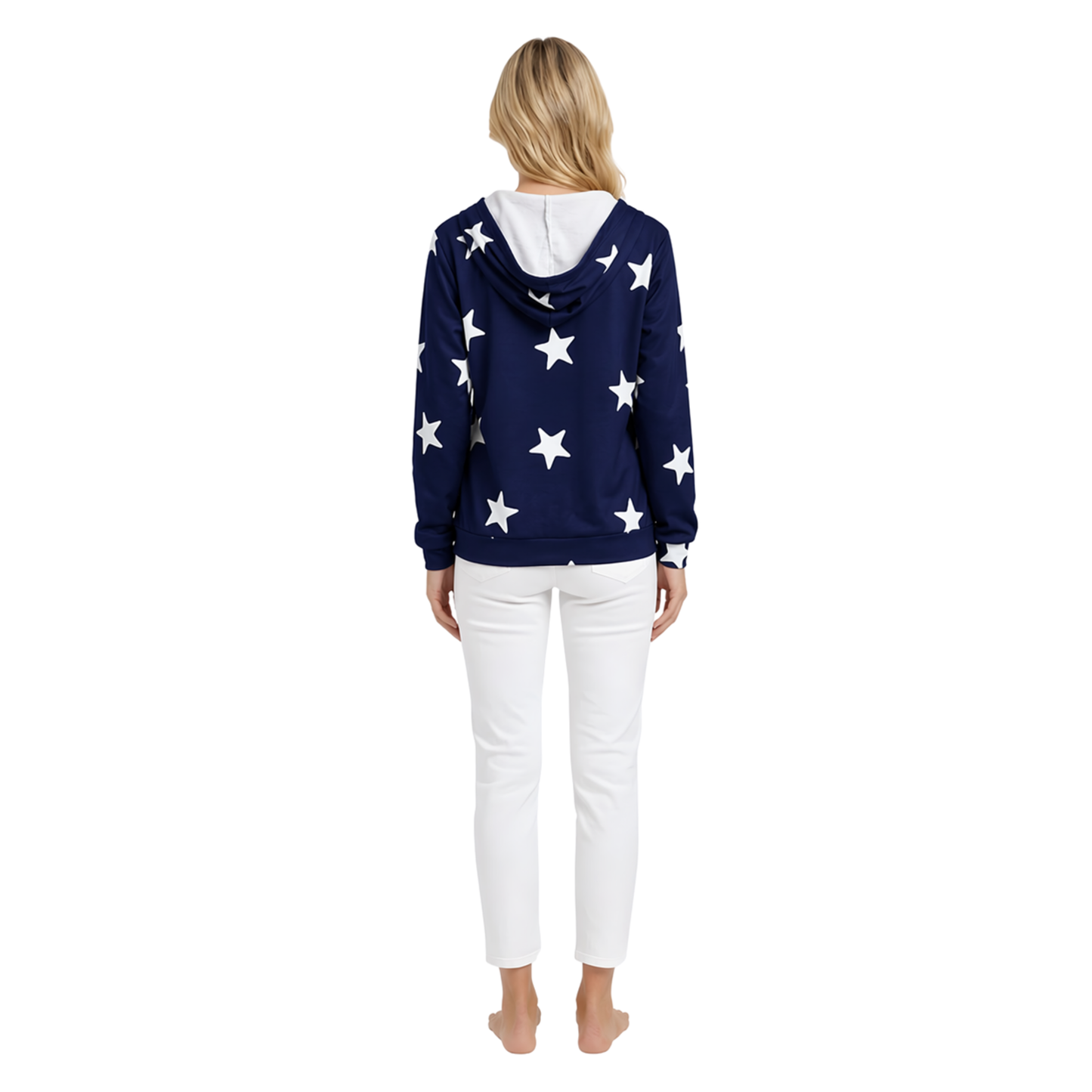 Star Print Cozy Hoodie