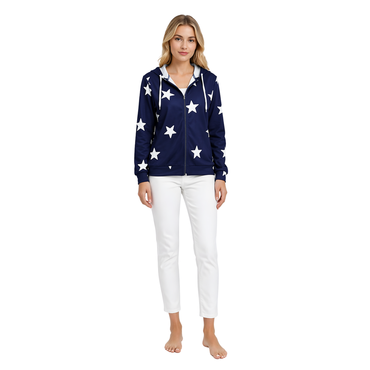 Star Print Cozy Hoodie