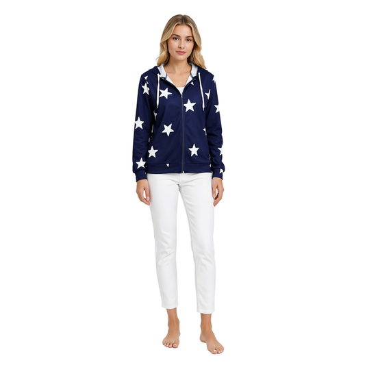 Star Print Cozy Hoodie