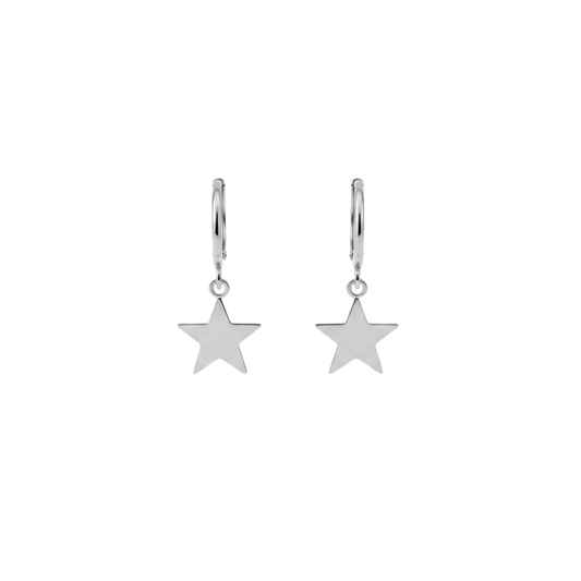 Classic Star Charm Hoop Earrings