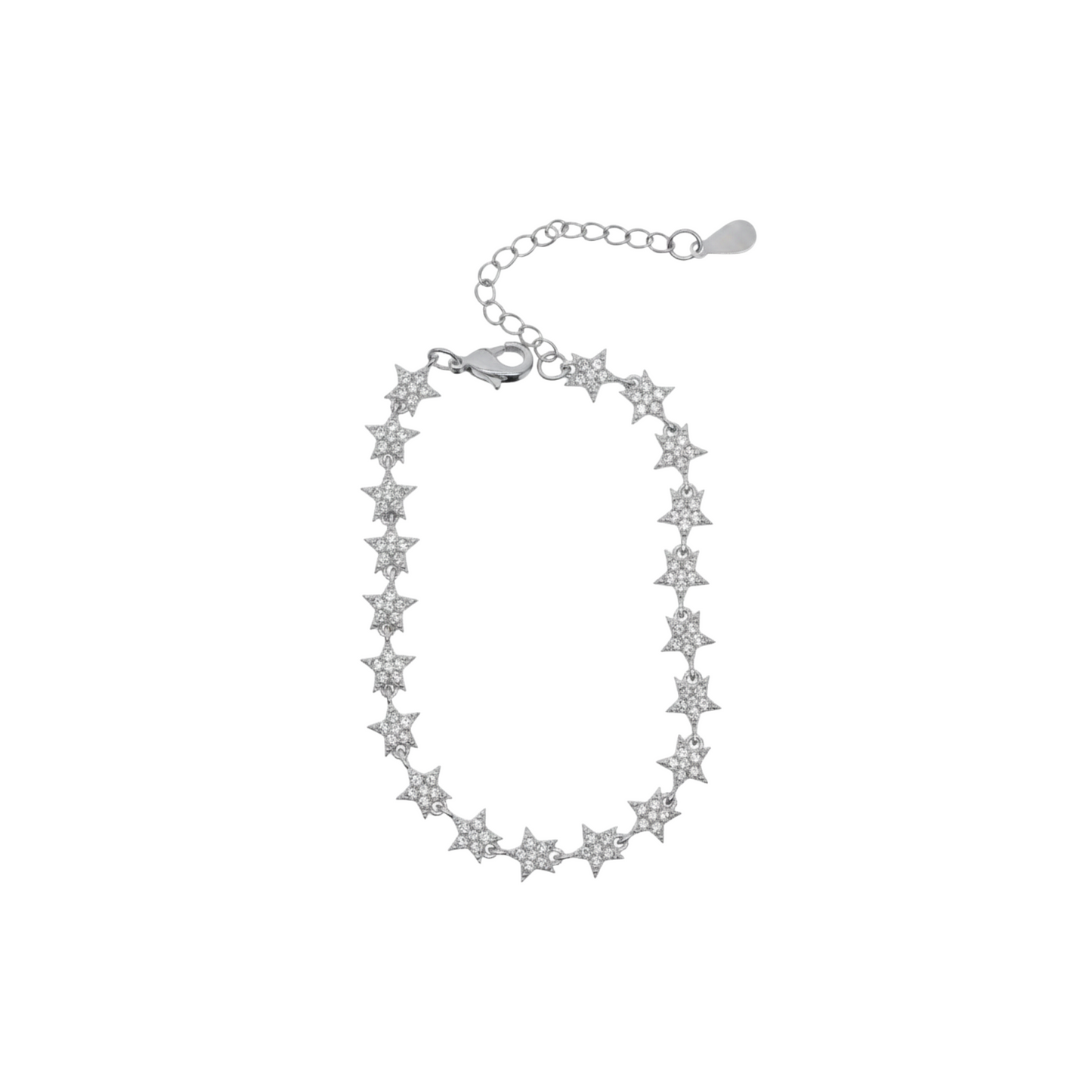 CZ Star Charm Tennis Bracelet
