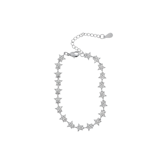 CZ Star Charm Tennis Bracelet