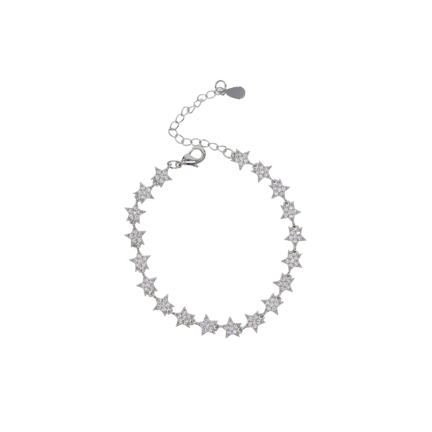 CZ Star Charm Tennis Bracelet