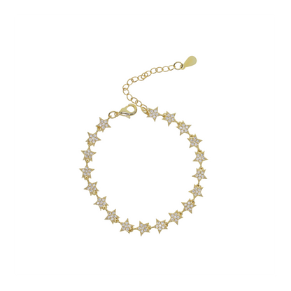 CZ Star Charm Tennis Bracelet