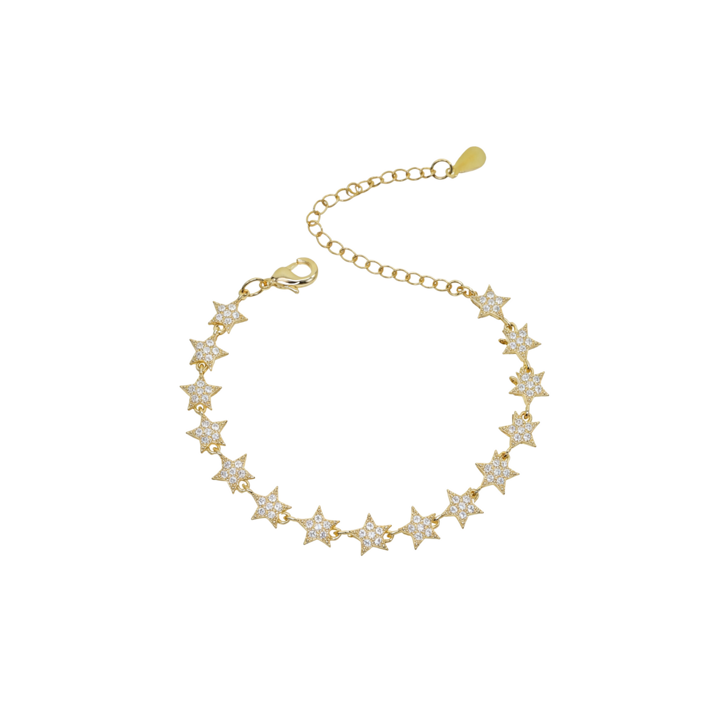 CZ Star Charm Tennis Bracelet