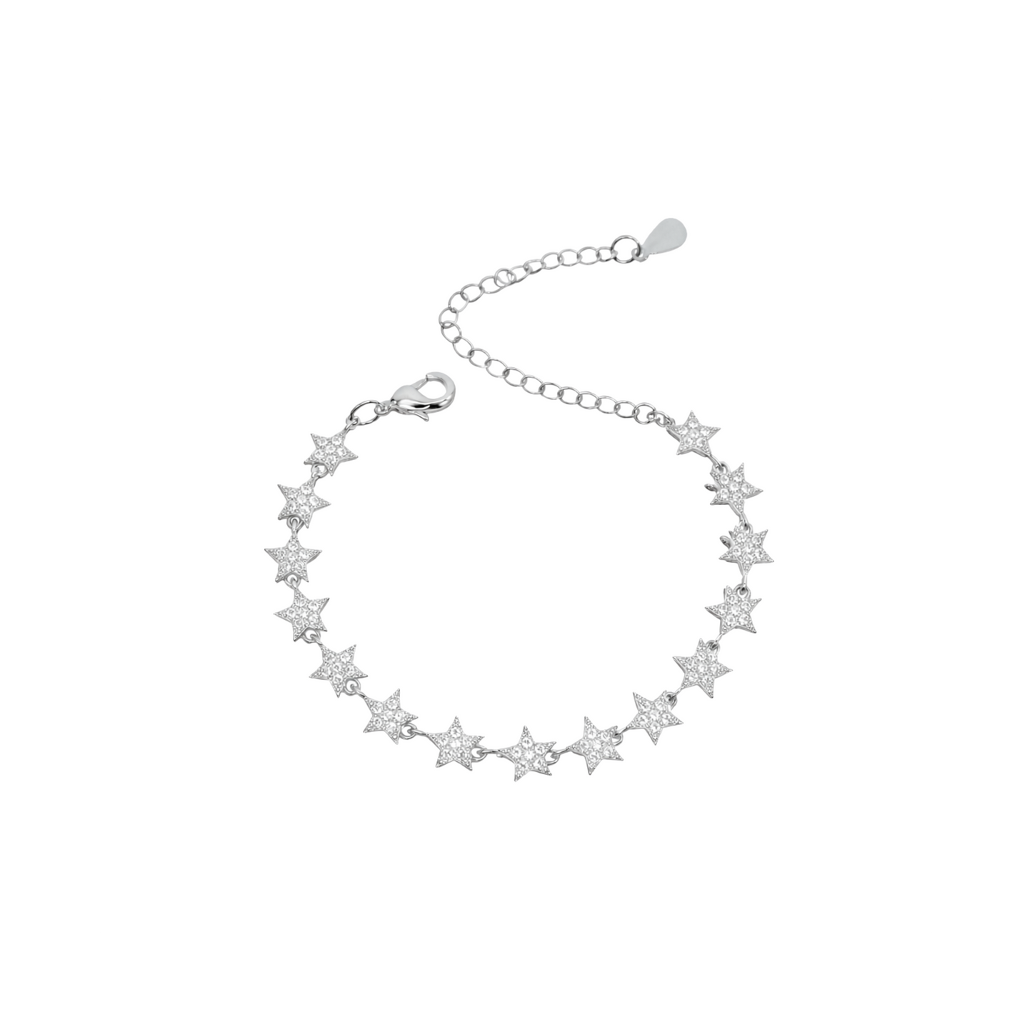 CZ Star Charm Tennis Bracelet