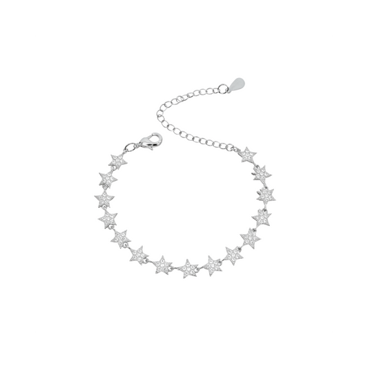 CZ Star Charm Tennis Bracelet