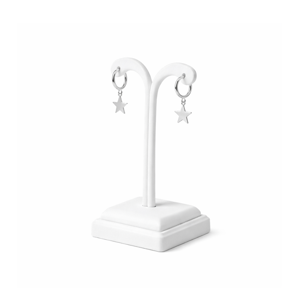 Stainless Steel Star Charm Huggie Earrings
