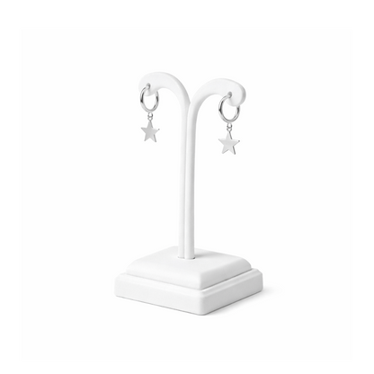 Stainless Steel Star Charm Huggie Earrings