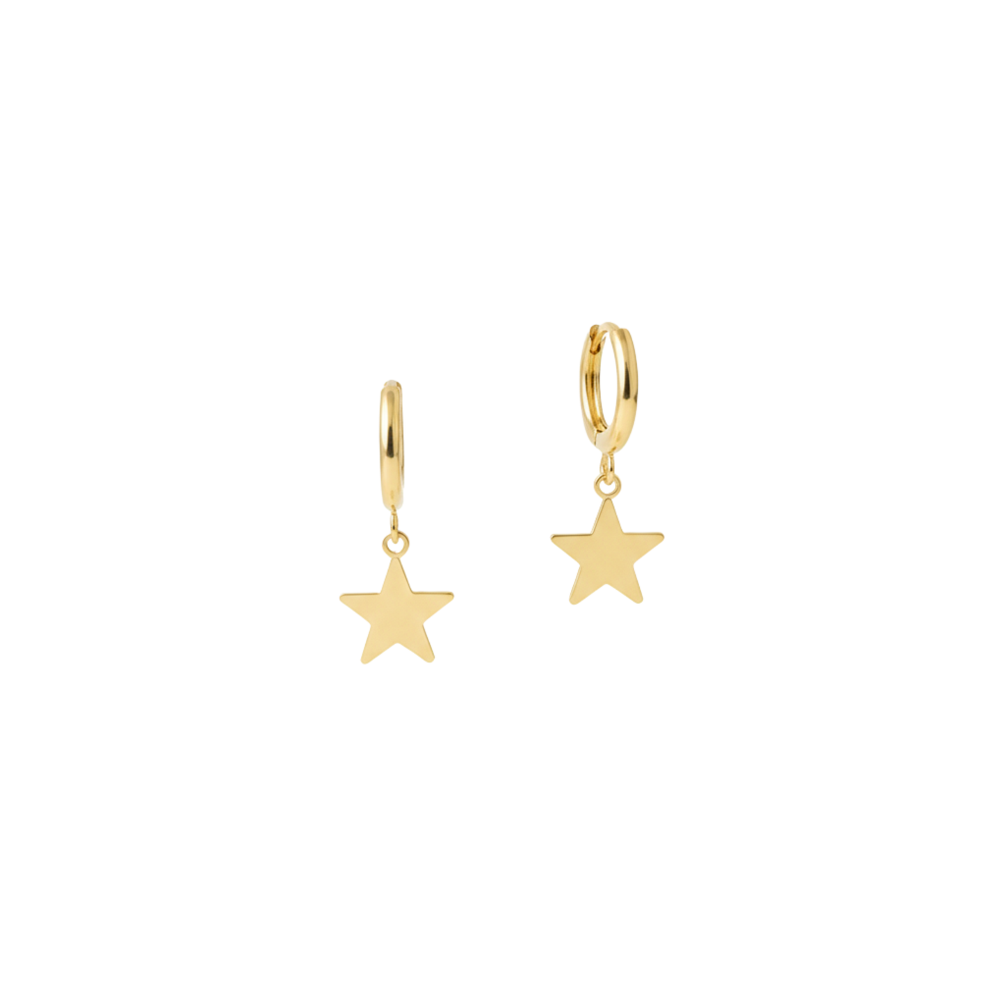 Stainless Steel Star Charm Huggie Earrings